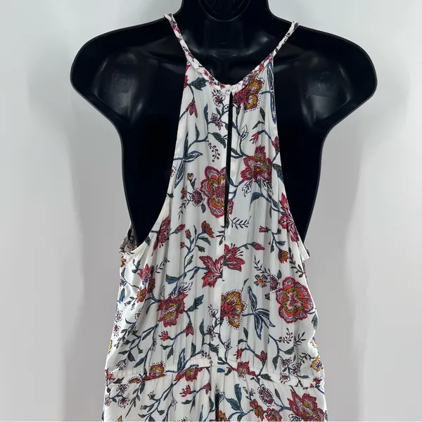 Old Navy Women’s Multicolor Floral Print/White Background Maxi Sleeveless Dress - Image 2