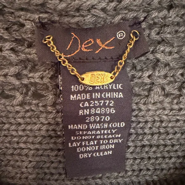 Dex Knit Batwing Sleeve Pullover Sweater Women's‎ Small Gray Boho Hippie Retro - Image 5