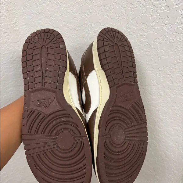 Nike Men's Chocolate Brown and White Sneakers - Image 5