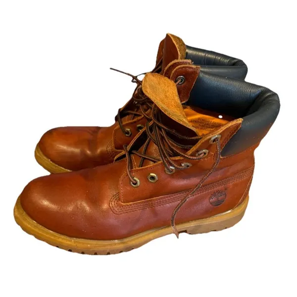 Timberland Womens US 9.5 Primaloft Boot Cognac Brown Leather 6 Inch Lace Up - Image 4