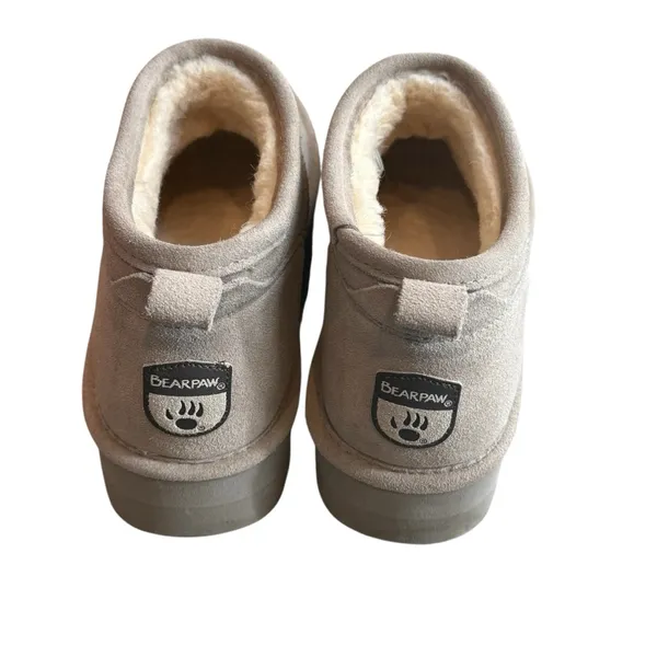 Bearpaw Size 9 Retro Super Shorty Platform Bootie Mushroom Beige Fur Lined Suede - Image 4