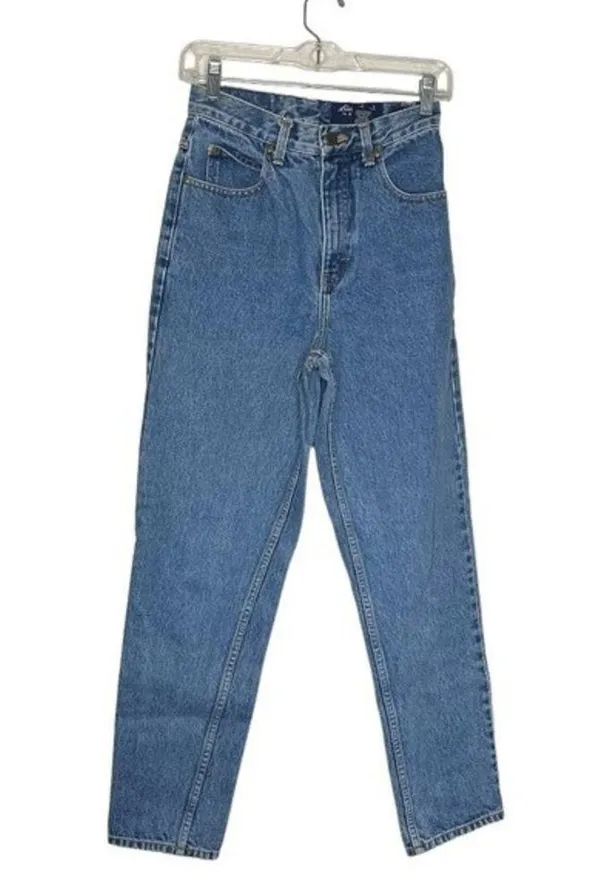 EDDIE BAUER Blue Denim Jeans Classic Fit High Rise Size 4 Mom Jeans - Image 3