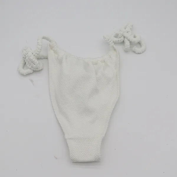 Aerie Bikini Bottom Womens S Cheekiest White Textured Side Tie New - Image 6