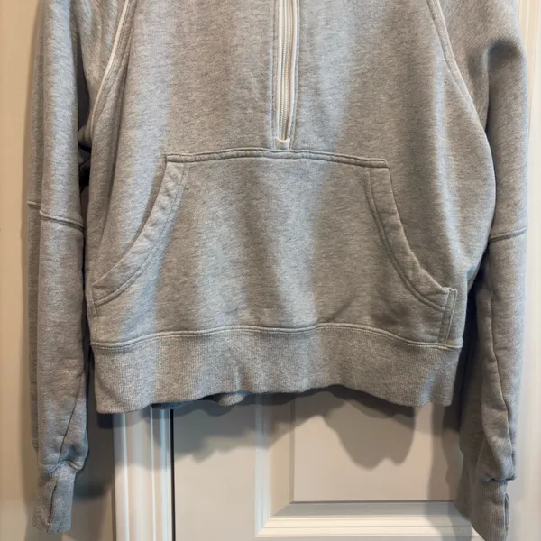 Offline by Aerie Grey Half Zip Crewneck Sweatshirt Hoodie Scuba Size Women’s XS - Image 2