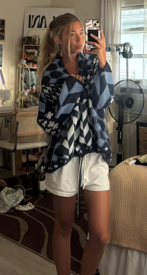 Button Up Cardigan Blue Size M - Image 2
