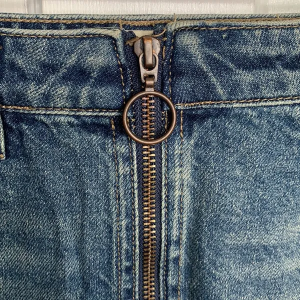 Free People We the Free Copper Blue Denim Mini Jean Skirt New w Tag W-924 Sz 27 - Image 5