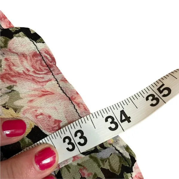 Reformation Plunging Floral Mini Dress Pink Roses - Image 8