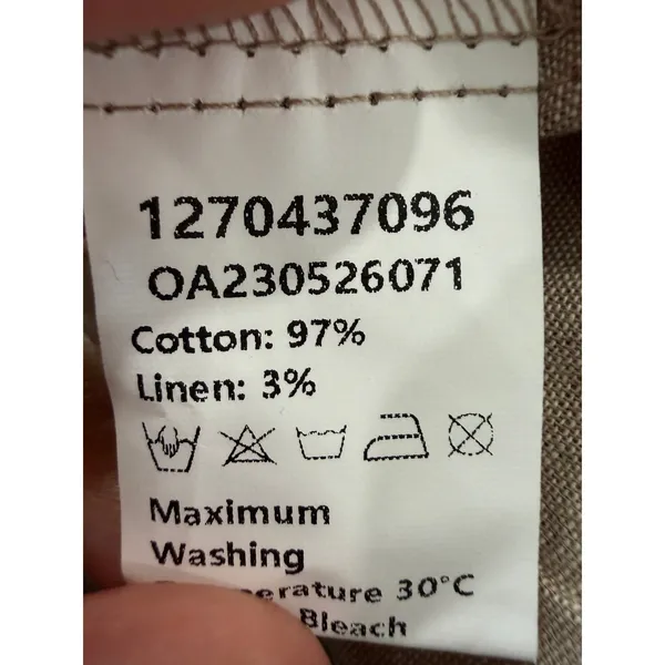 Commense Cottage Boho Tan Levanzo Tied Shoulder Cotton Linen Dress Casual XS - Image 5