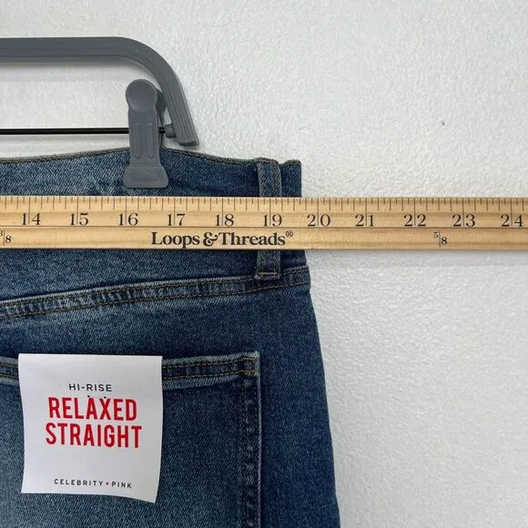 Celebrity Pink Jeans 21/35 Hi-Rise Relaxed Straight Raw‎ Hem Distressed Y2K 90s - Image 5
