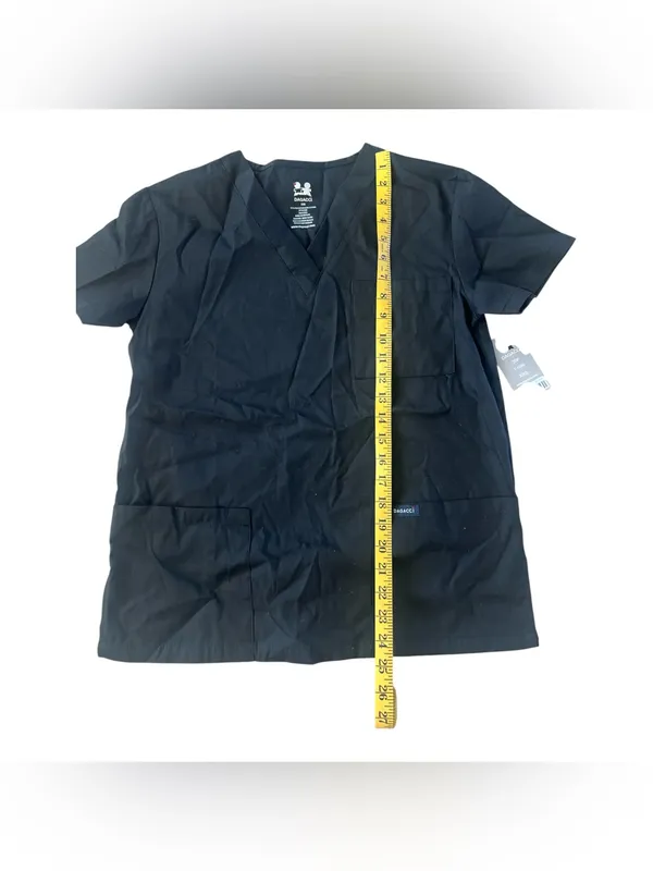 DAGACCI Black Medical Scrub Set V-Neck Top & Cargo Pants NWT - Size XXS - Image 3