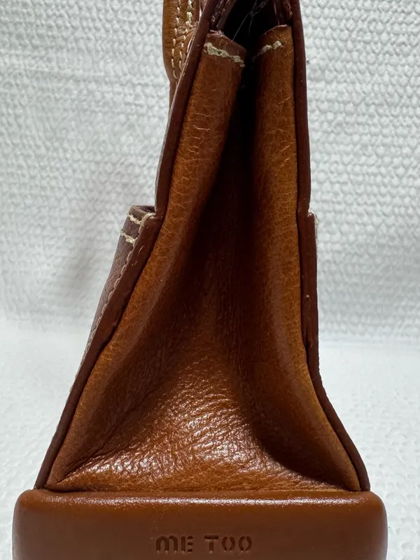 me too Cognac Brown Leather Shoulder Bag with Double Straps - Image 4