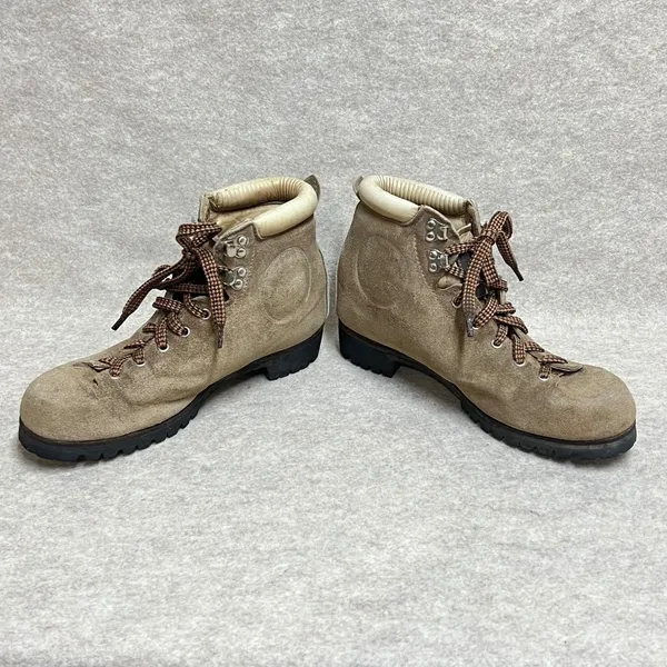 Vintage Vasque Tan Suede Hiking Boots Vibram Sole Made in Italy 7504 Women 8.5 M - Image 6