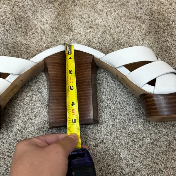 ALDO White Platform Block Heel Sandals | Casuarina Style | Size 9 - Image 10