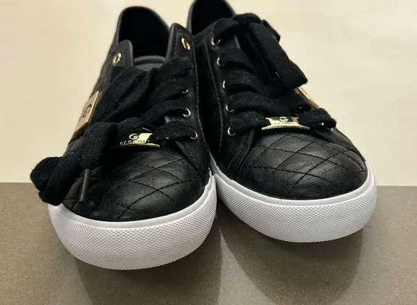 Sneakers Guess Black Quilted Sneakers with Gold Accents 9-like new - Image 9