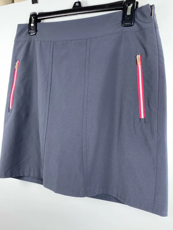 Annika Cutter & Buck Golf Skort Womens 4 Gray Pink Zip Pockets Stretch Tennis - Image 6