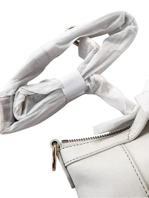 NWT Cole Haan Leather Grand Ambition Small Duffle Shoulder Bag Silver Birch - Image 8