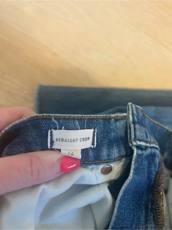 Madewell Faded Blue Distressed Straight Jeans - Image 5