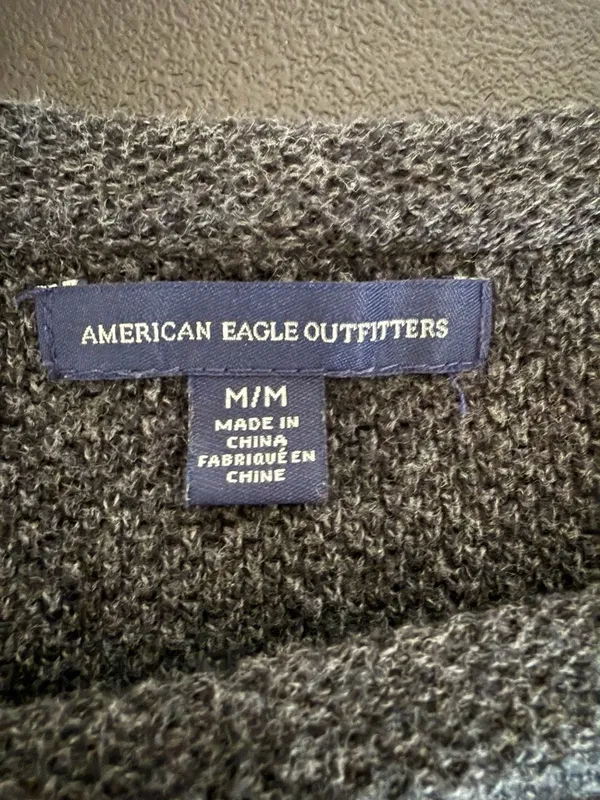 American Eagle Outfitters Women's Charcoal Grey Knit Sweater Size‎ M - Image 2
