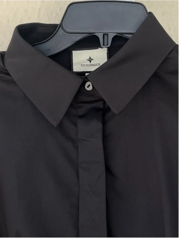 Tuckernuck Black Delaney Dress M Collar Puff Sleeve Classic Elegant Business - Image 8