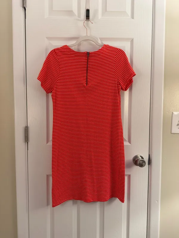 Merona Orange White Stripe Short Sleeve T-shirt Shift Dress Small - Image 2