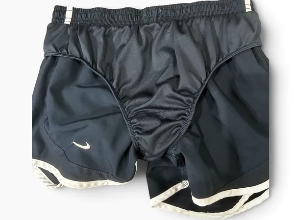 Nike Women's Navy Blue Athletic Shorts with White Trim - Image 5
