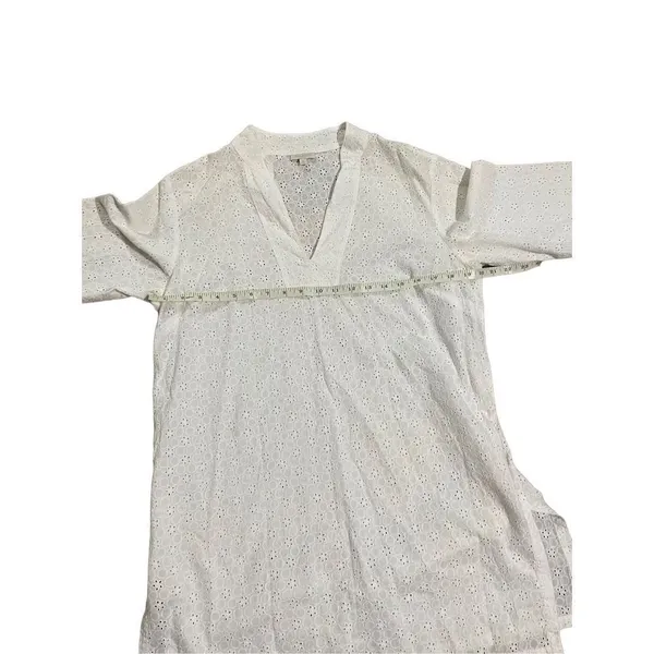 ‎Talbots Vneck white sheer cotton tunic medium - Image 6