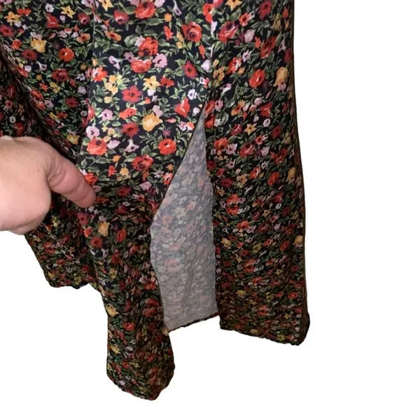 SHEIN Floral Midi Dress Long Sleeve‎ Square Neck Cottagecore Large - Image 4