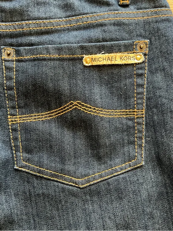Michael Kors Blue Flare Jeans Size 12 Stretch Denim Mid Rise Classic Fit Flare - Image 9