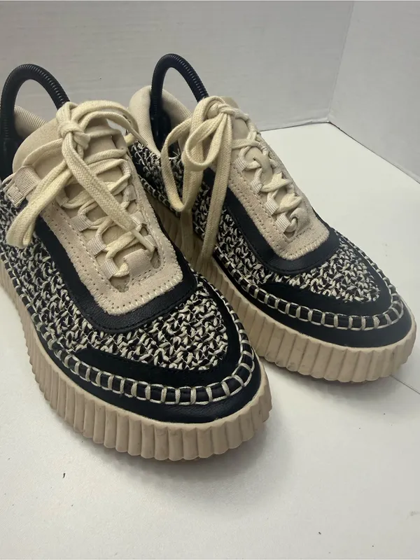 Dolce Vita Dolen Platform Sneakers in Black and White Woven Fabric size 9 - Image 11
