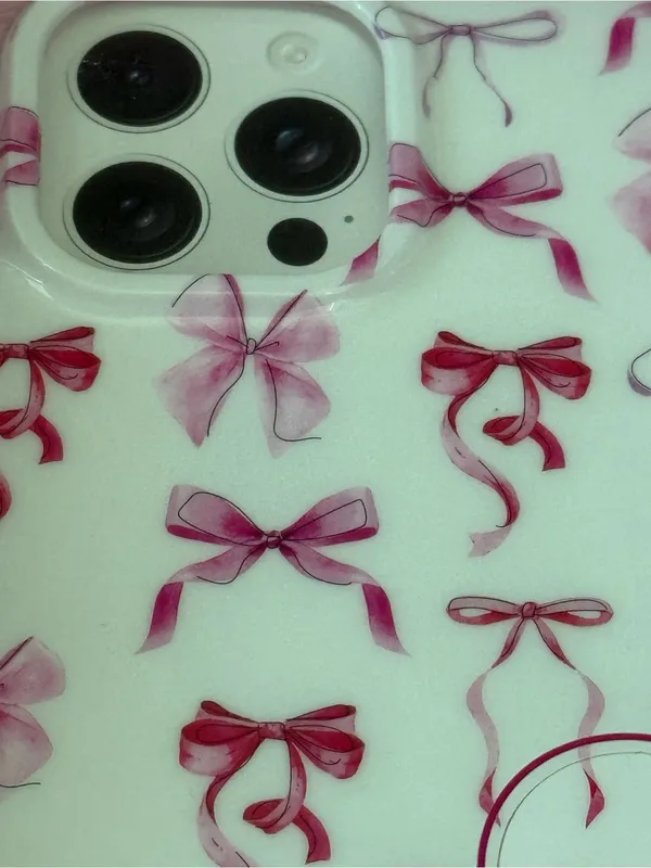 Pink nwt Bow Magnetic Case for iPhone 16 Pro Max bows ribbons - Image 3