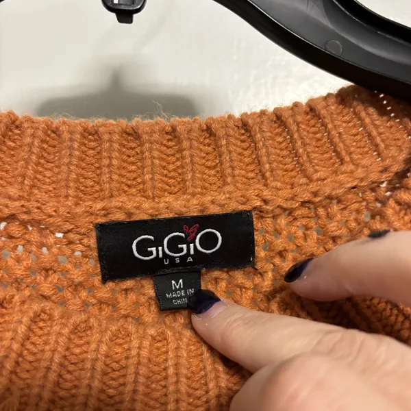 G&D Women's Leopard Print Colorblock Sweater - Orange, Cream, and Green - Image 2