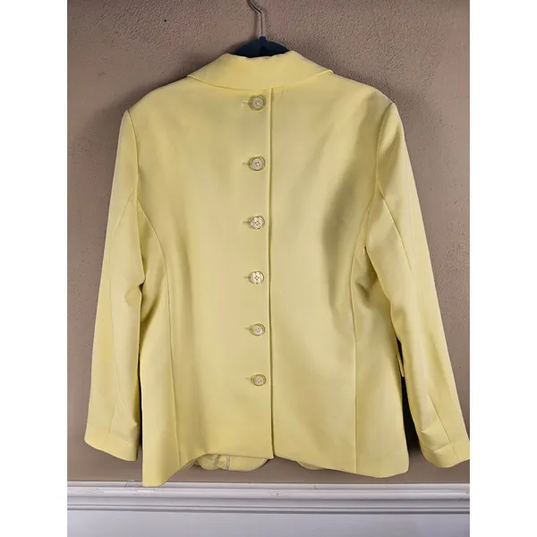 Maeve Anthropologie Womens‎ Butter Yellow Button Back Blazer Medium - Image 2