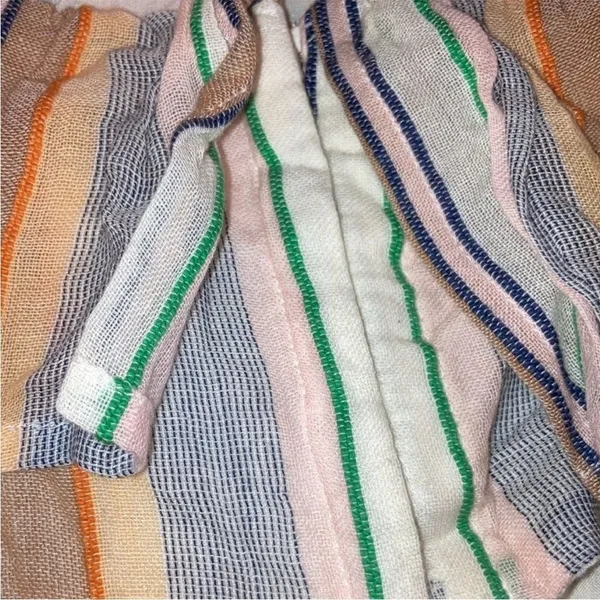 Tularosa Penelope Multi Striped‎ Printed Cropped Top Ruffle Beach S - Image 7