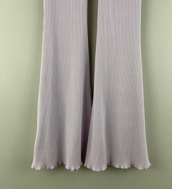 Aerie Light Baby Pink Kick-It Ribbed High Waisted Super Flare Pant Leggings - Image 9