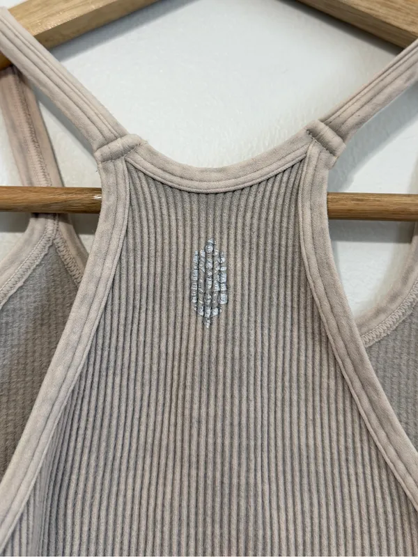 FP Movement Free People Happiness Runs Crop Tank Beige XS Small - Image 5