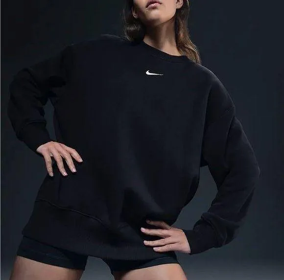 Nike Oversized Crewneck Sweatshirt Black - Image 2