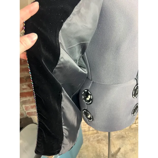cardigan velour velvet black vintage - Image 8