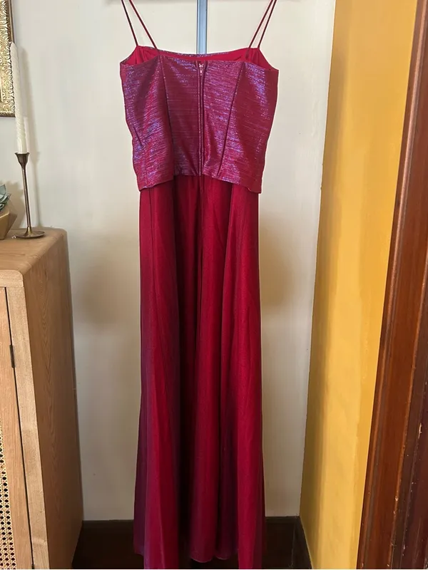 Vintage 90s Y2K Betsy‎ & Adam by Jaslene Dress Formal Prom Metallic Pink Size 8 - Image 4