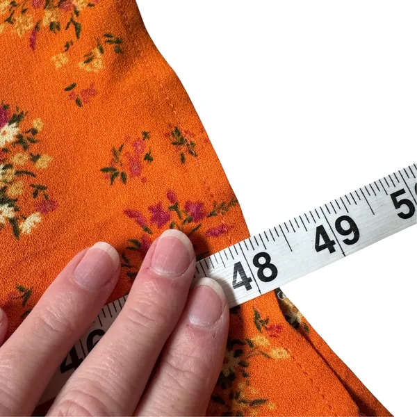 Reformation Lacey Dress Orange Floral Midi - Image 10