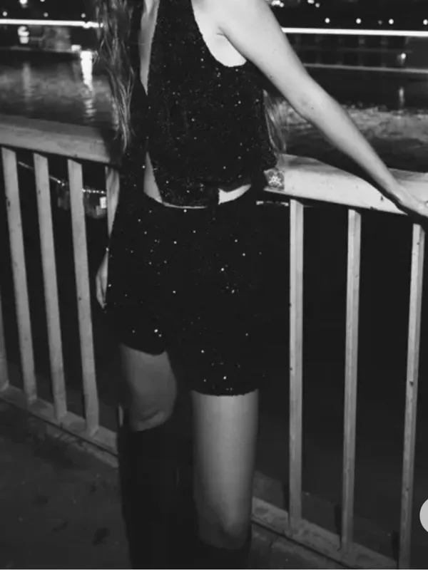 Zara sequin black shorts Xs‎ - Image 2