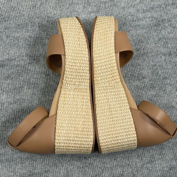 Dolce Vita Size-6.5 Women's Alumina Espadrille Sandals Wedge Brown - Image 6