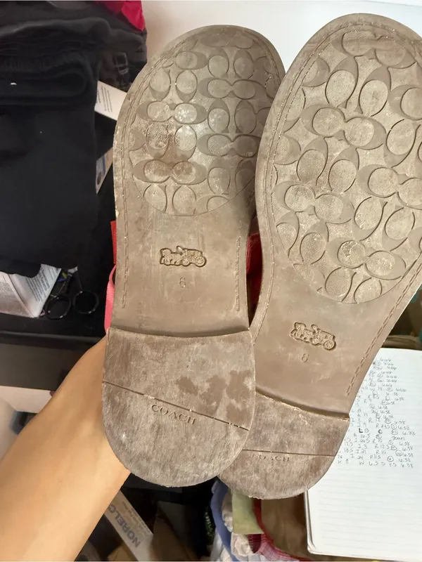 Coach Pink Leather Harlan Crossover Sandals - Image 5