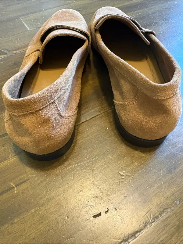 Zara Tan Suede Penny Loafers Slip On Casual Leather 40 Minimalist Capsule 9 - Image 7