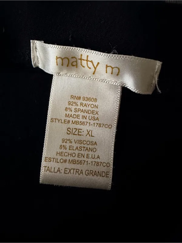 Matty M Black Maxi Skirt Size XL - Image 3