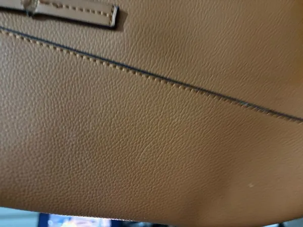 Source Unknown Tan Crossbody Tote with Gold Accents - Image 11