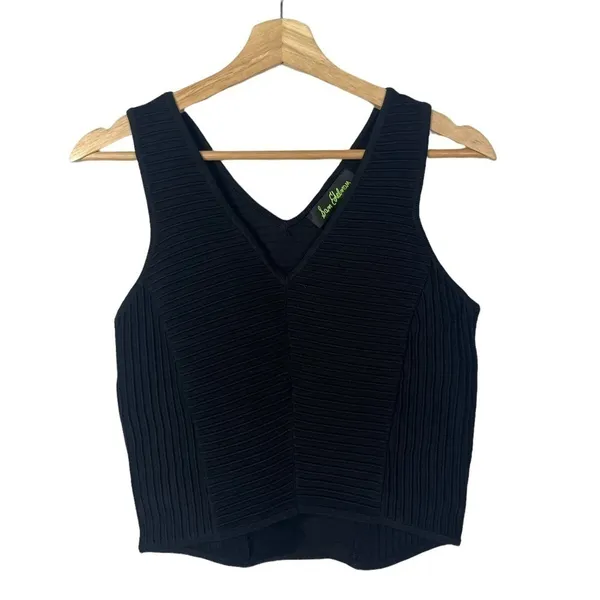Sam Edelman Black Cropped Ottoman Stitch Top M‎ - Image 3