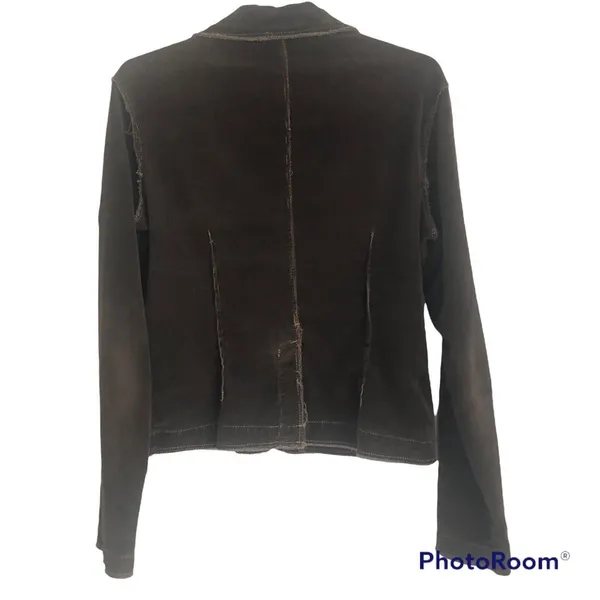 Y2K Union Bay Jeans Corduroy Stretch Raw Hem Seam Blazer C1 - Image 2