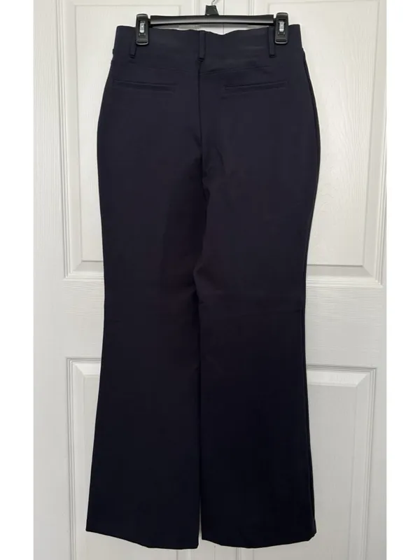 Quince Ultra Stretch Ponte Flare Leg Pants Pull On Navy Blue Womens Size M - Image 11