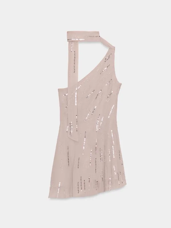 ZARA Asymmetrical Sequin Mini Dress - Image 5