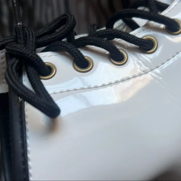 Dr. Martens White Lace Up Boots‎ - Image 5